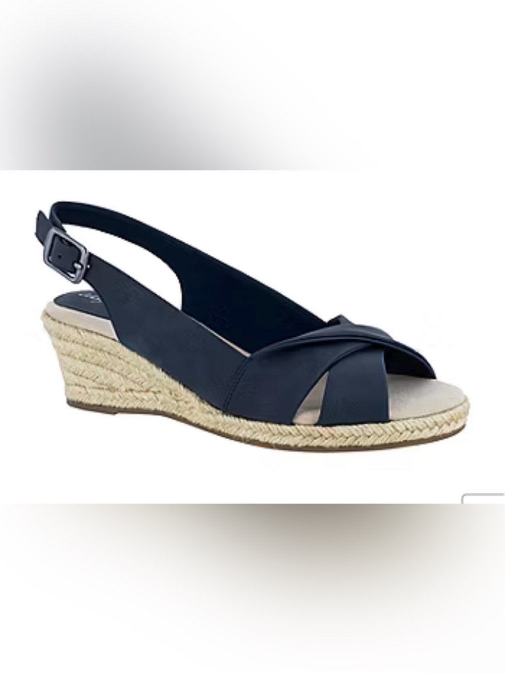 Easy Street Womens Maureen Wedge Sandals. Size 9.5 NAVY